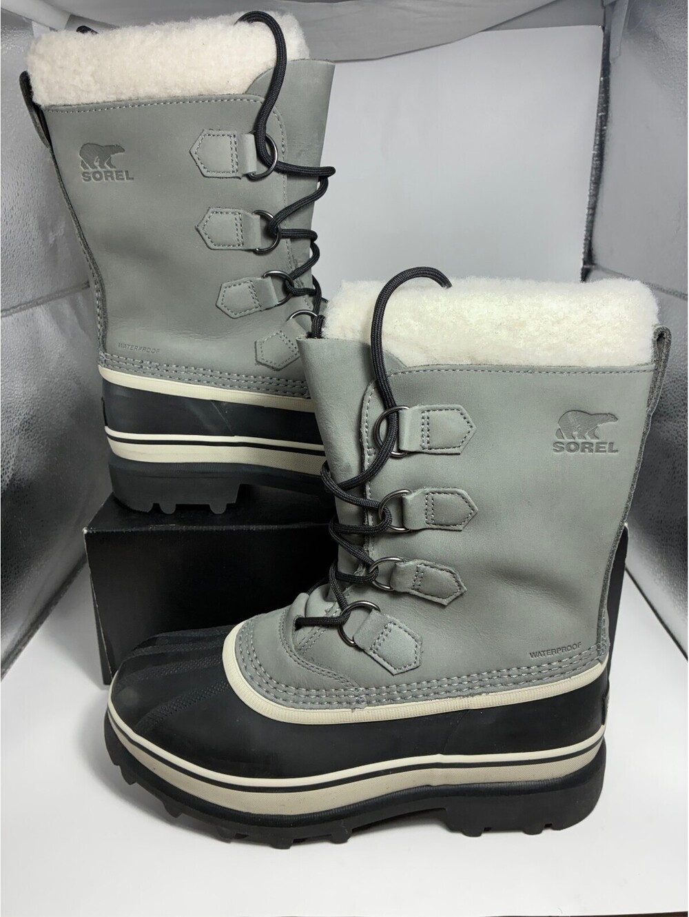 Size 6m/7.5w - Sorel Caribou WP Shale Stone Winter Boots
